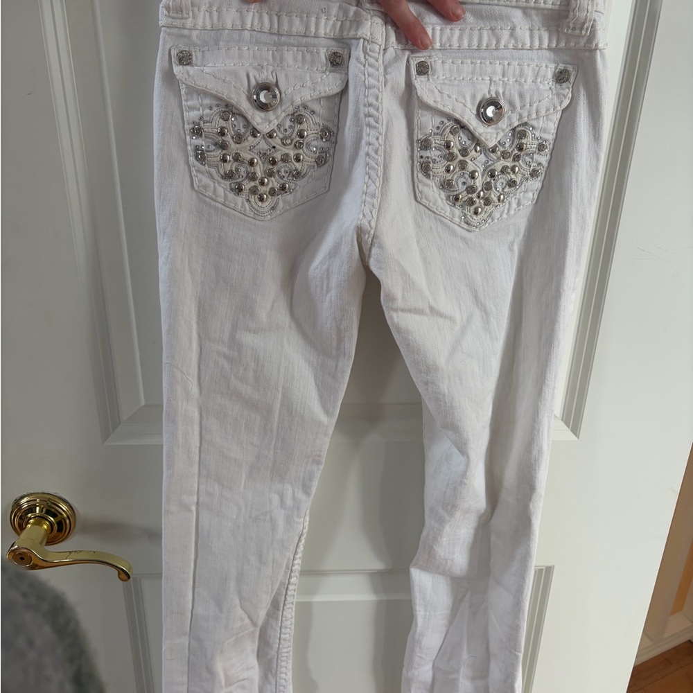 Vintage Y2K White Embellished Pocket Jeans